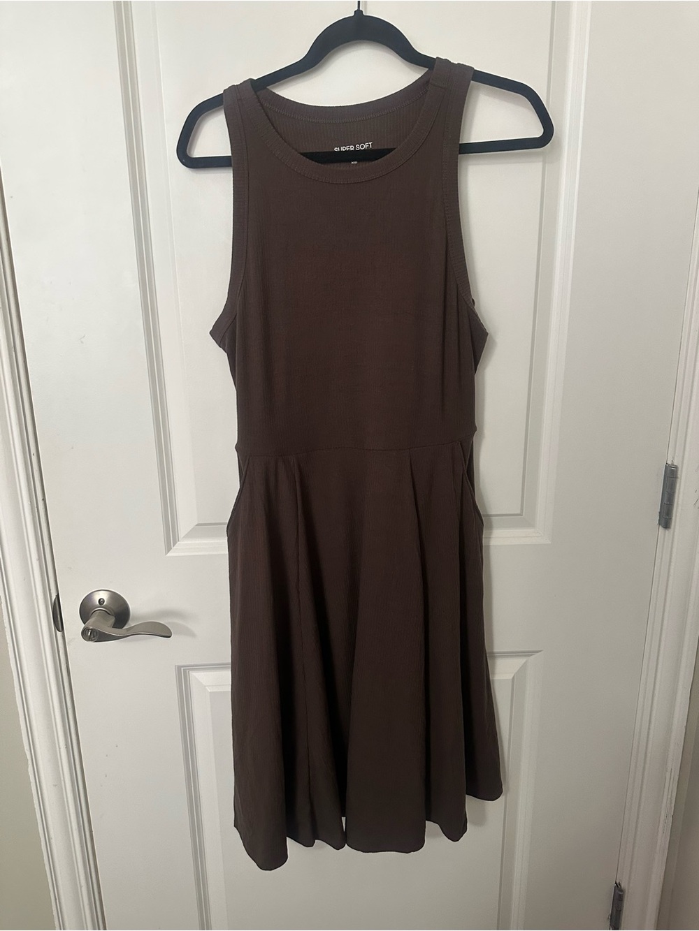 torrid Dark Brown Sleeveless Ribbed Fit-and-Flare Dress